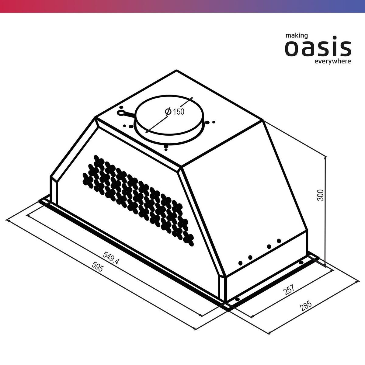 Вытяжка для кухни Oasis UB-60WG Серый