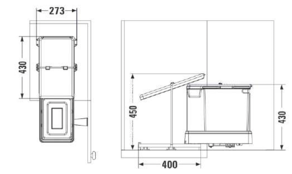 Система сортировки мусора Navako Gamma 400/21 Light Grey